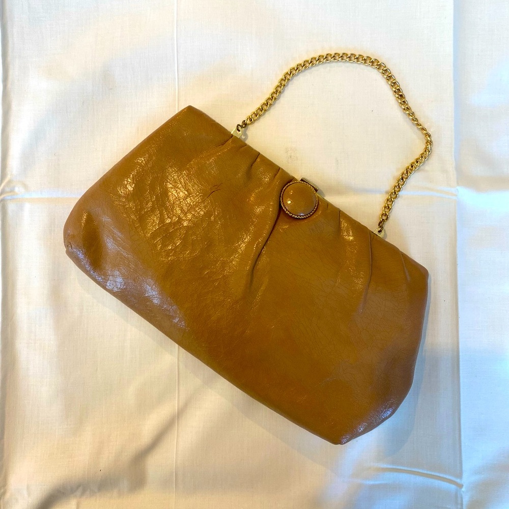 Vintage Tan Clutch Bag